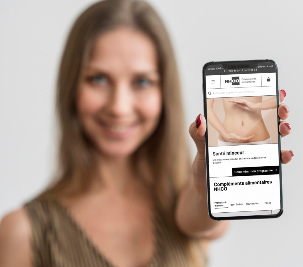 refonte site web nhco nutrition homepage mobile